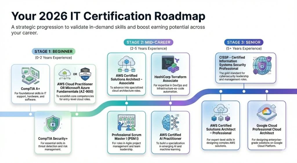 Top 10 IT Certifications for 2026 + Free Practice Tests