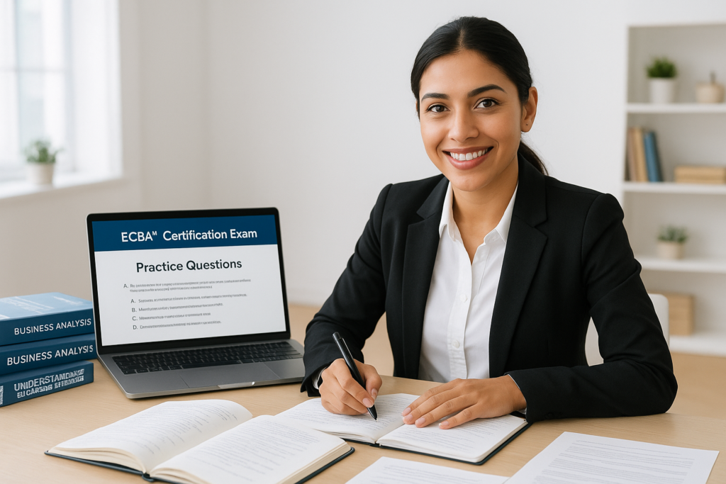 Entry Certificate in Business Analysis (ECBA™) study guide 2026 preparation scene
