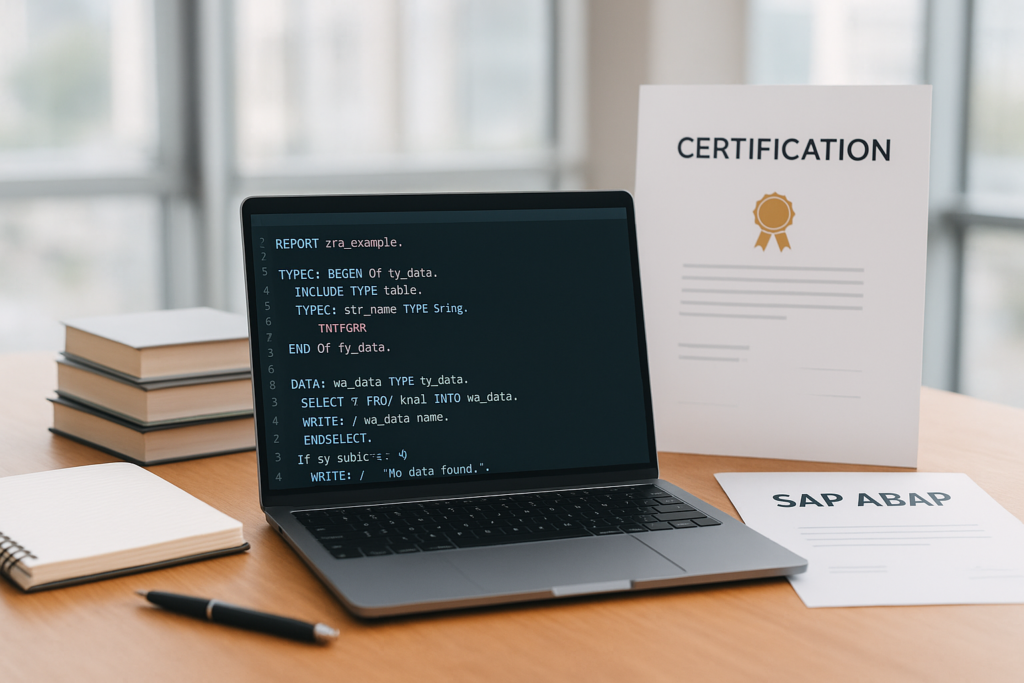 SAP Certified Development Associate - ABAP with SAP NetWeaver 7.50 study guide workspace