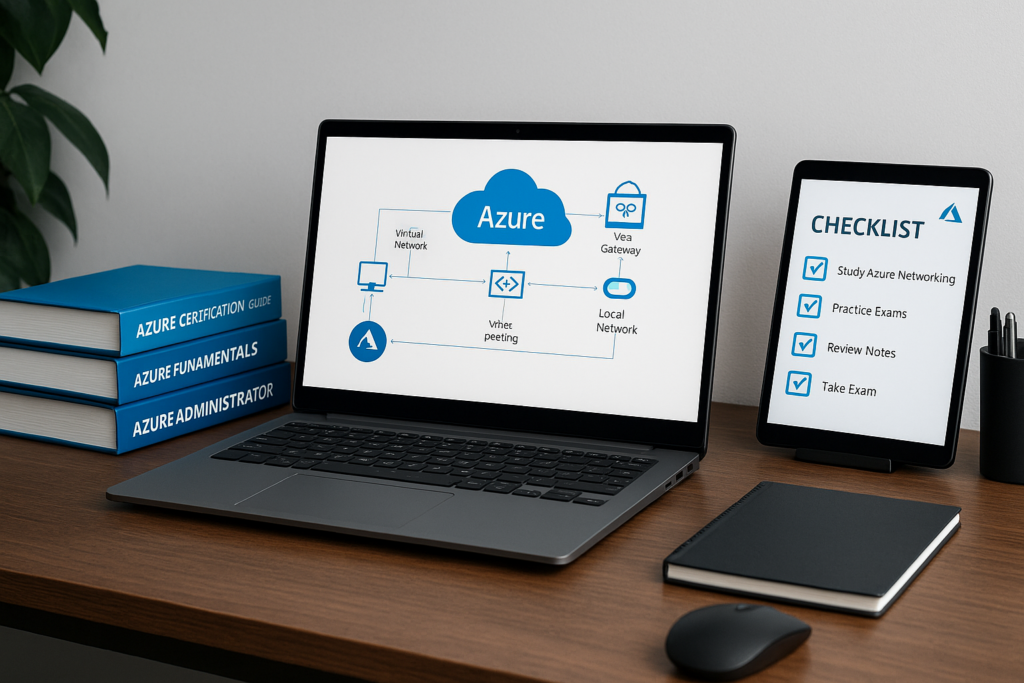 Study setup for Microsoft Certified: Azure Network Engineer Associate exam preparation