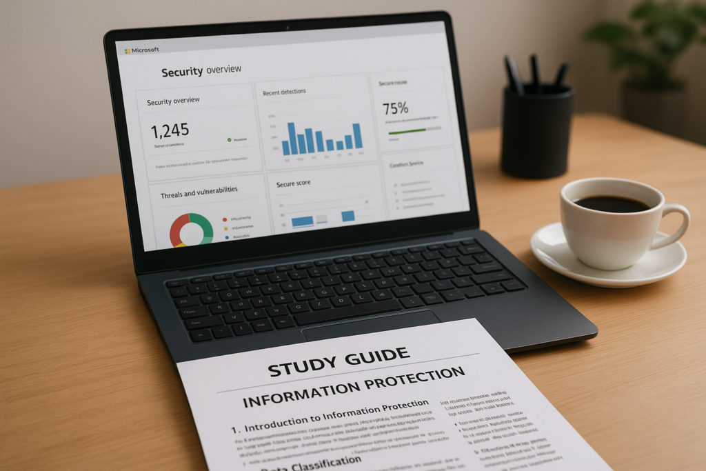 Microsoft Certified: Information Protection Administrator Associate study guide and exam preparation workspace
