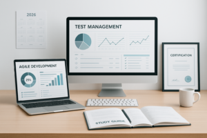 Study guide for Micro-Certification – Agile Development 2.0 and Test Management 2.0 Implementation with digital devices and certification materials